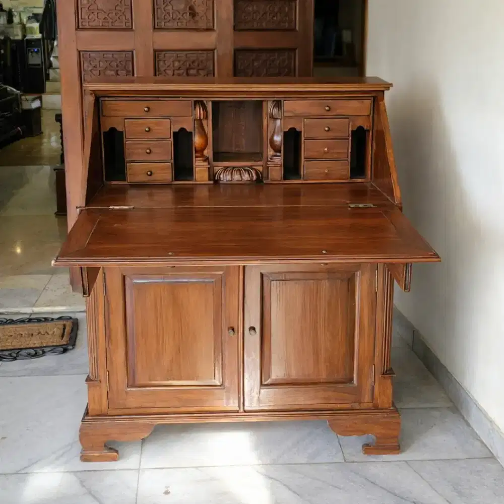 Meja Belajar Jati Tua Antik Jepara Full Jati Langsung Pakai No Minus
