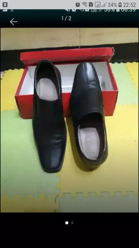 Sepatu pantovel kulit size 40