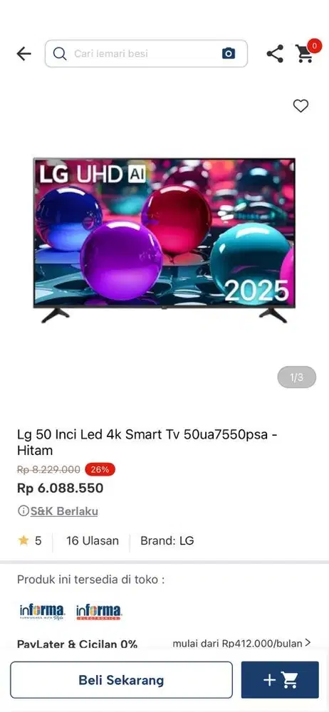 ready tv LG SMART TV 50 inc 50ua7550psa