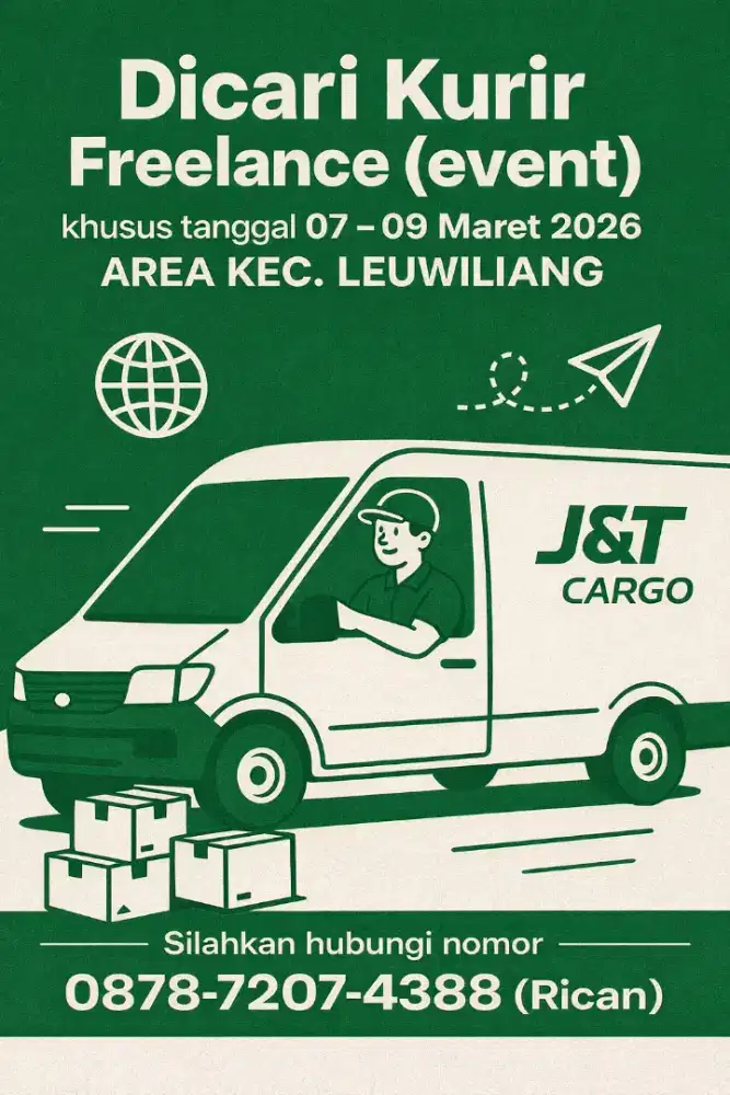 (Area Lw. Liang) Dicari Kurir Freelance Event