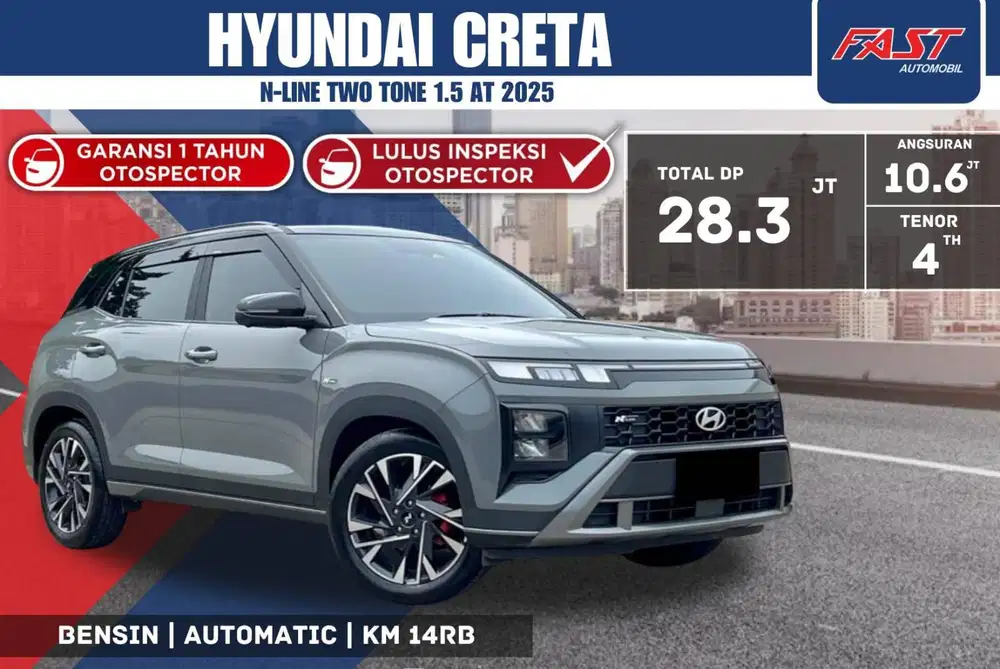 HYUNDAI THE NEW CRETA N-LINE 2025 TWO TONE 1.5 AT LOW KM.14RB PJK PNJG