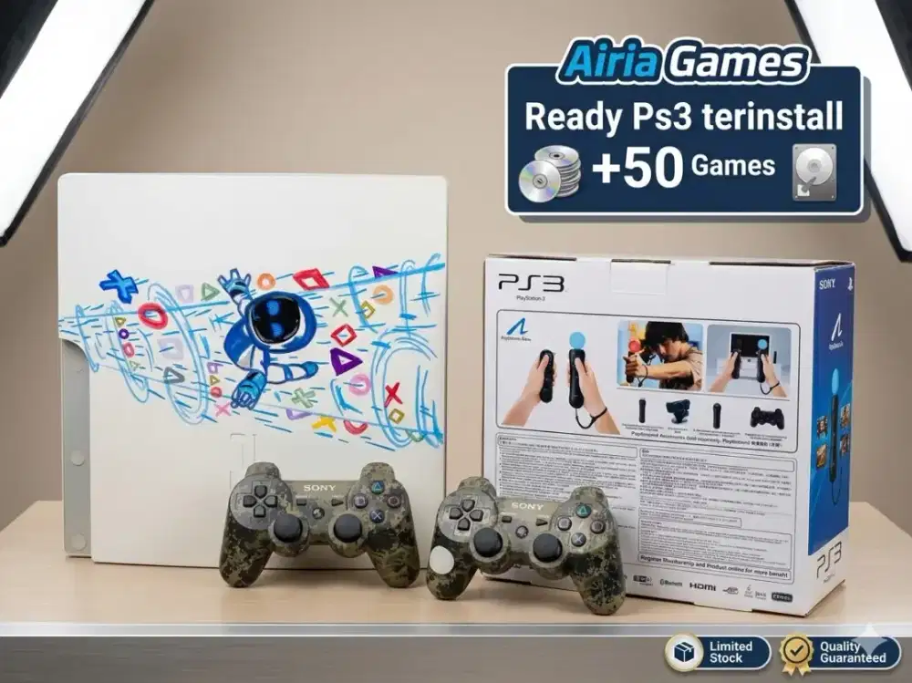 PS3 SLIM Seri 30 hdd 500gb sudah ready to play 50an games