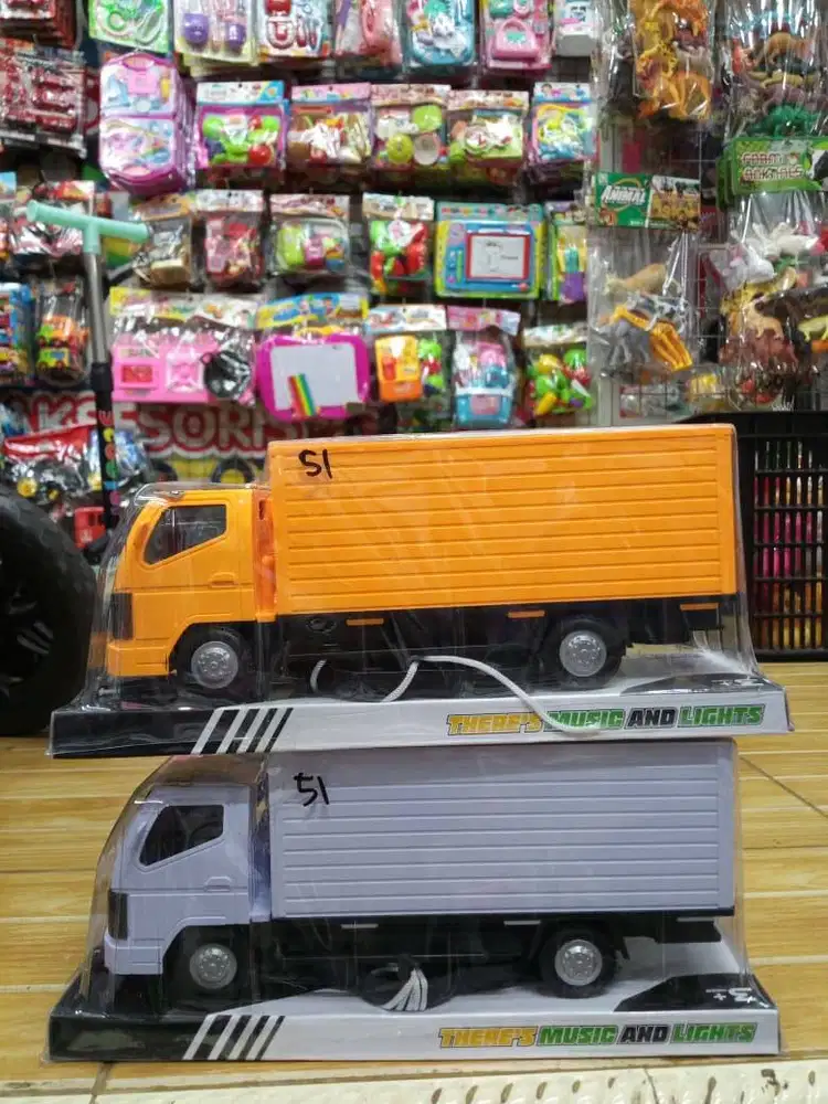 mainan anakk trukk kontainer bateraii