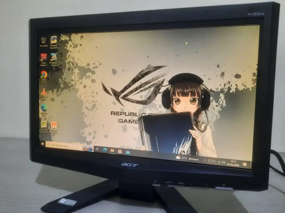 Monitor Komputer Acer 16inch Siap Pakai Dapat Kabel Vga Jual Murah