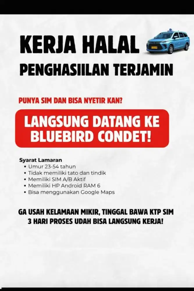 DIBUTUHKAN 100 DRIVER SEGERA