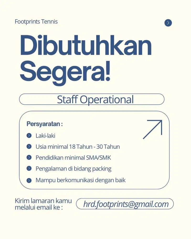 Lowongan Kerja Staff Operational