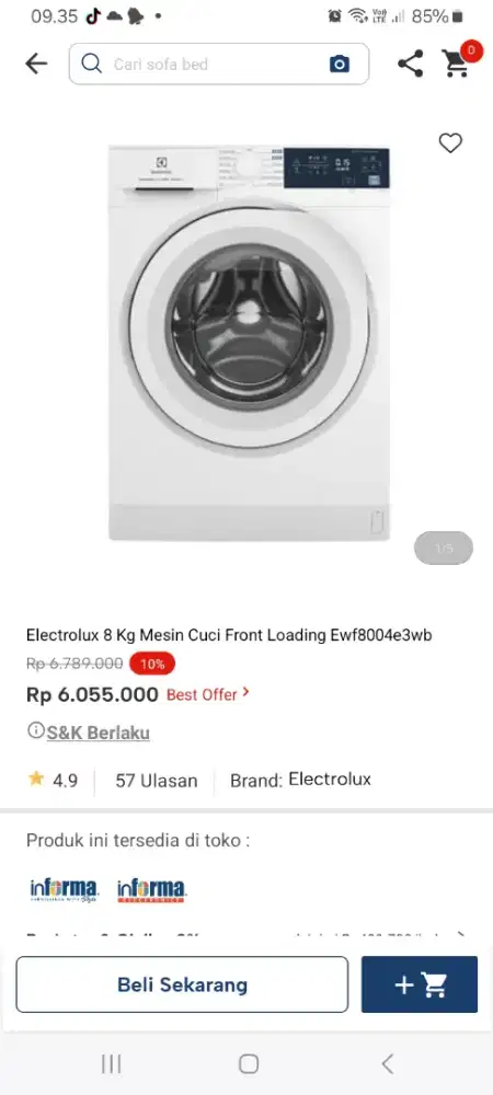 PROMO KREDIT ELECTROLUX 8KG MESIN CUCI FRONT LOADING