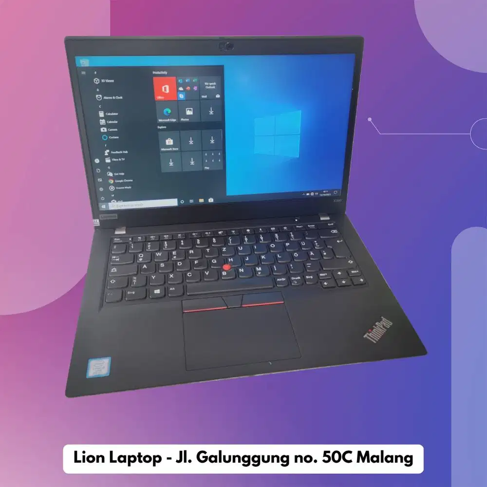 RAM 16GB SSD 256GB Core i5 Gen 8 Slim Lenovo Thinkpad X390 [07|03]