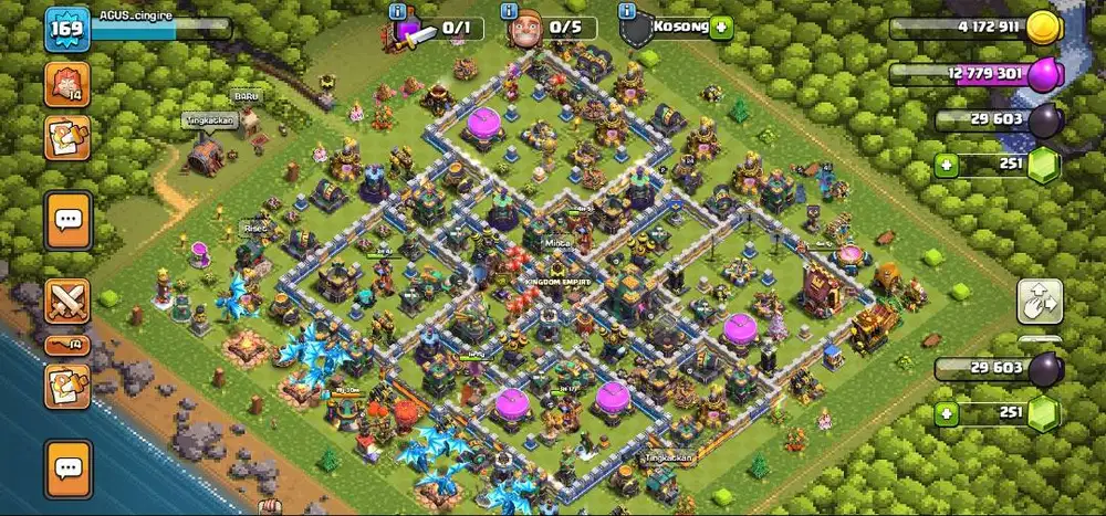 akun coc th14 hampir max
