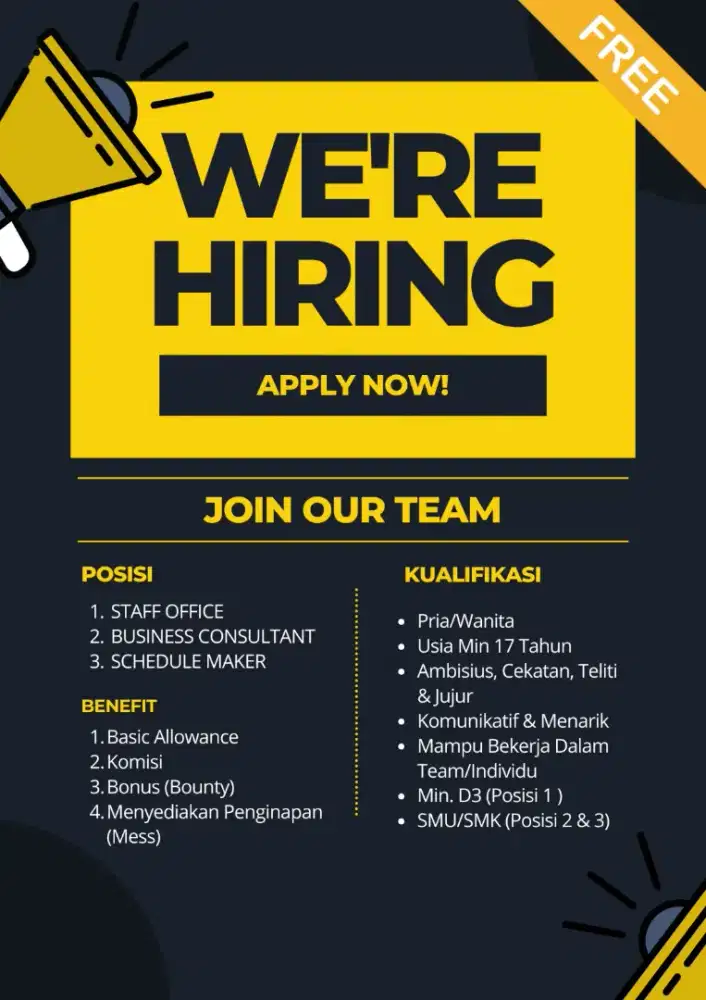 Ada loker nih gayss buat yang baru lulus