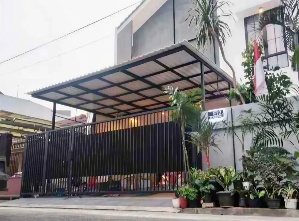 Kanopi rangka hollow galvanis