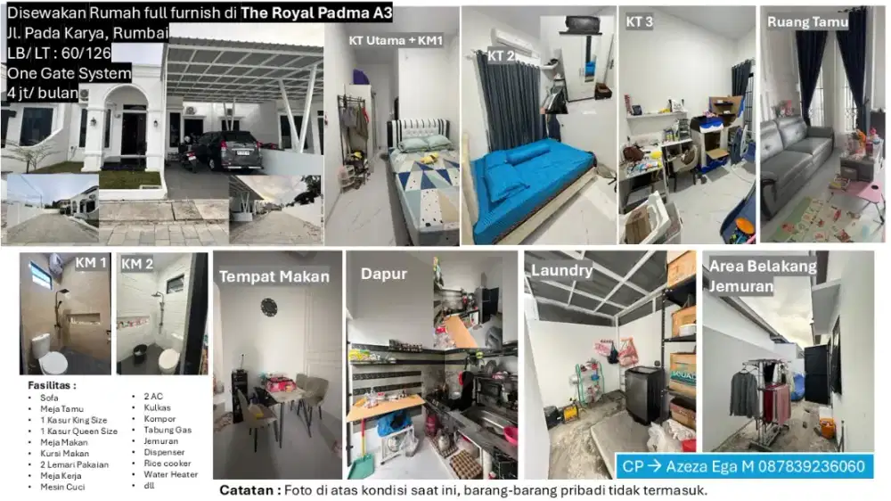 Disewakan Rumah siap huni di The Royal Padma, Rumbai