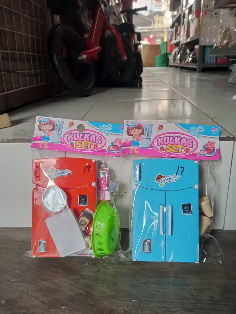 Mainan anak lemari kulkas set