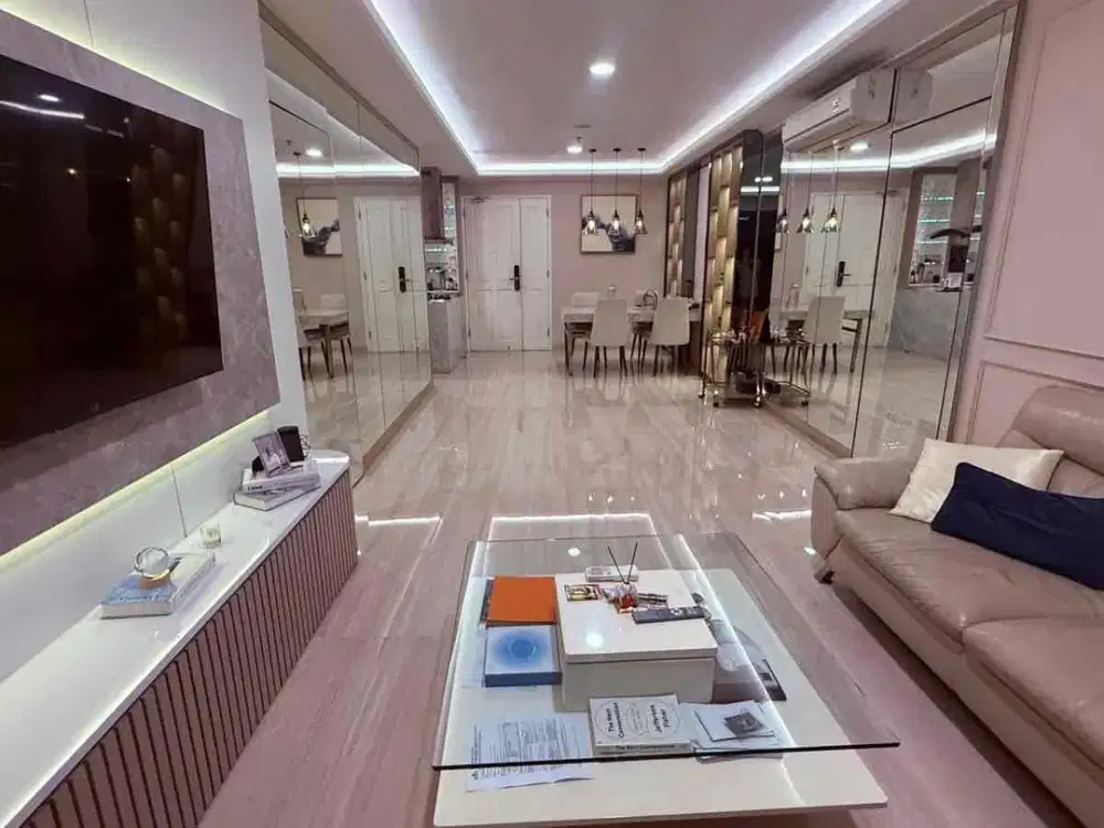 Disewakan 3 Kamar Furnish Baru Apartemen French walk Tower Lourdes Terbaik dan bersih siap pakai mall of indonesia