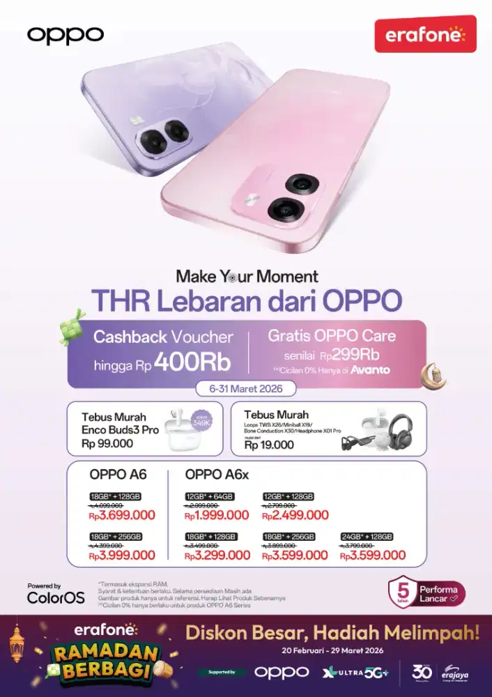 Promo cashback langsung hingga 400K