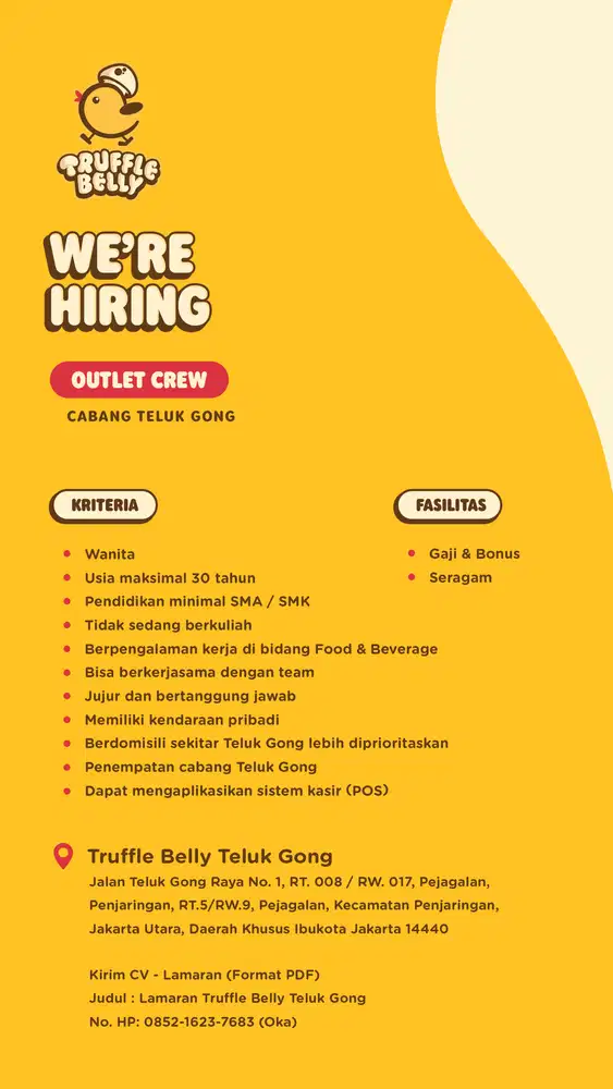 open loker untuk crew outlet truffle belly