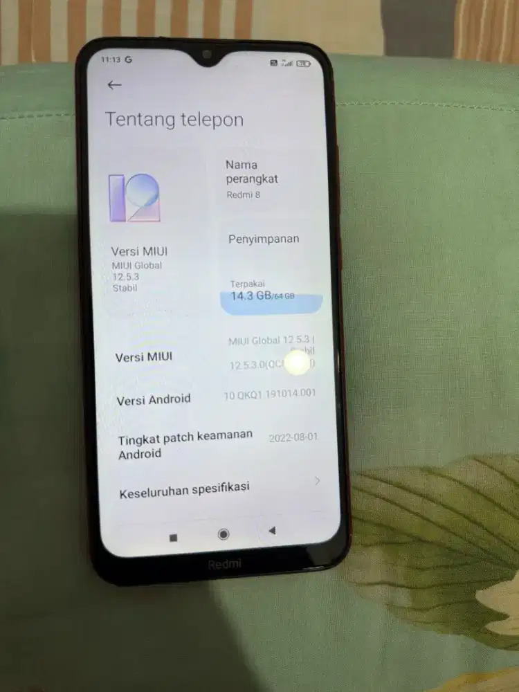 Xiaomi redmi 8 4/64 GB kondisi minus cassing pemakaian