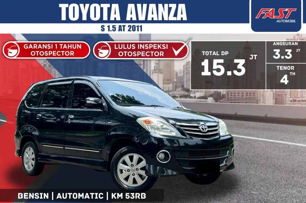 TOYOTA AVANZA S 2011 1.5 AT LOW KM.53RB & PAJAK PANJANG