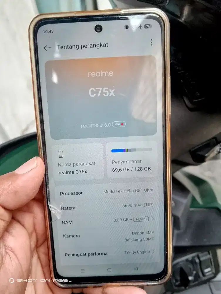 hp realme c75x 8/128