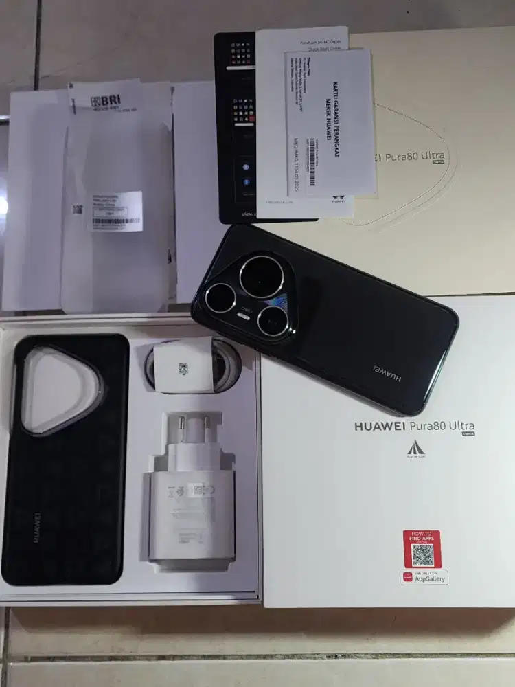 Huawei Pura 80 Ultra 16/512Gb, warna Hitam, Aktif 17/1/2026,100% Mulus