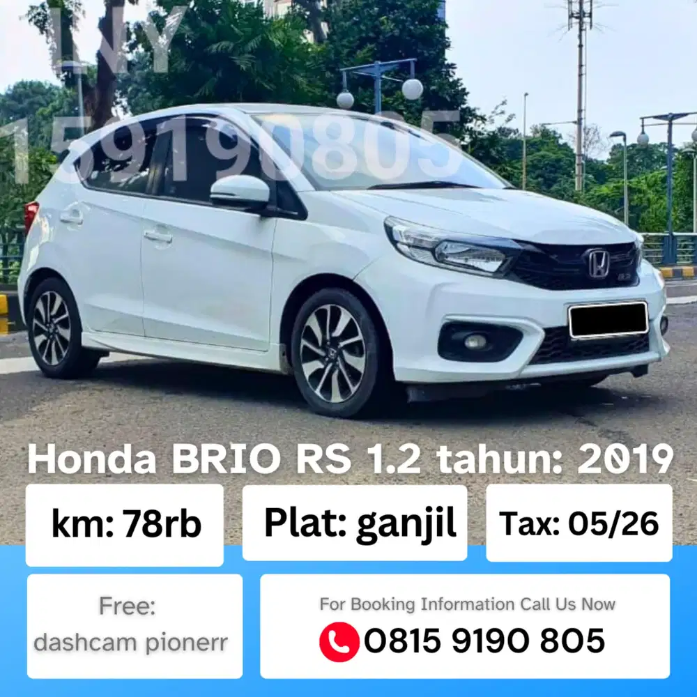Honda Brio RS 1.2 cvt matic tahun 2019