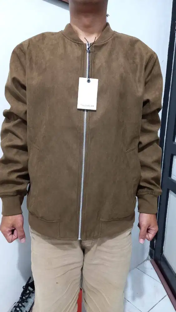 Jaket pull and bear size XL warna coklat size luar