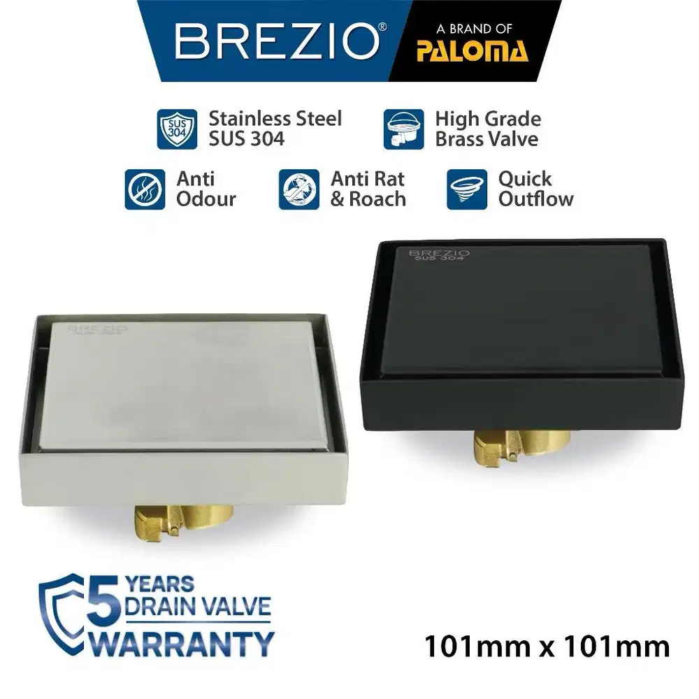 Brezio floor drain strainer saringan got anti bau kamar mandi stainles
