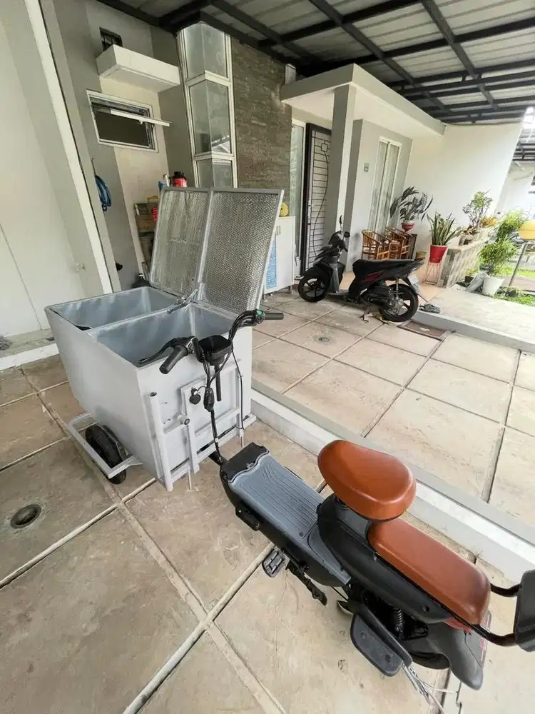 Sepeda listrik Gerobak kopi keliling