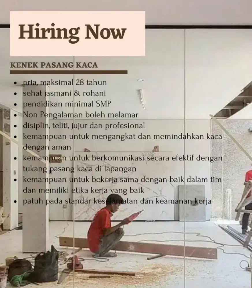 Kenek Pasang Kaca