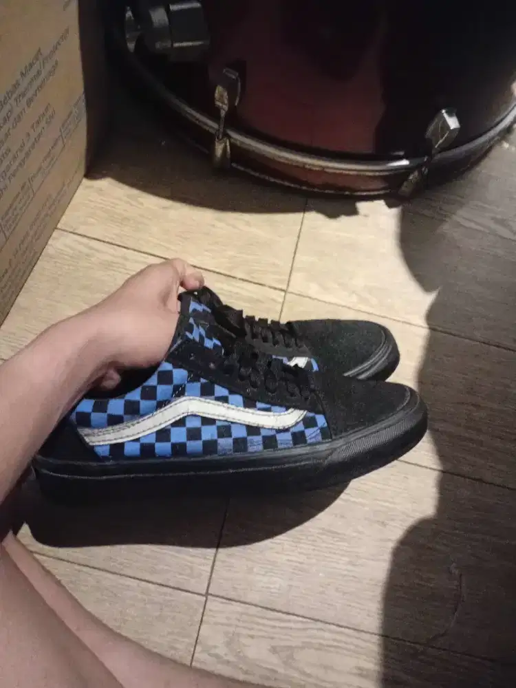 Sepatu Vans Chekerboard Black Blue