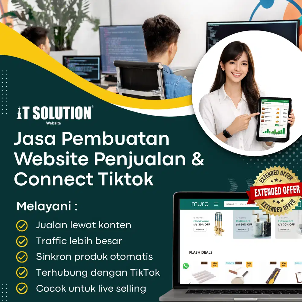 Jasa Pembuatan Website Penjualan & Connect TikTok Shop