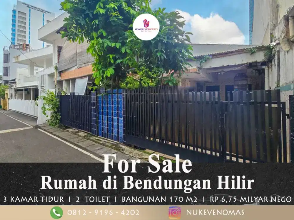 Rumah Dijual di Bendungan Hilir Jakarta Pusat Bebas Banjir