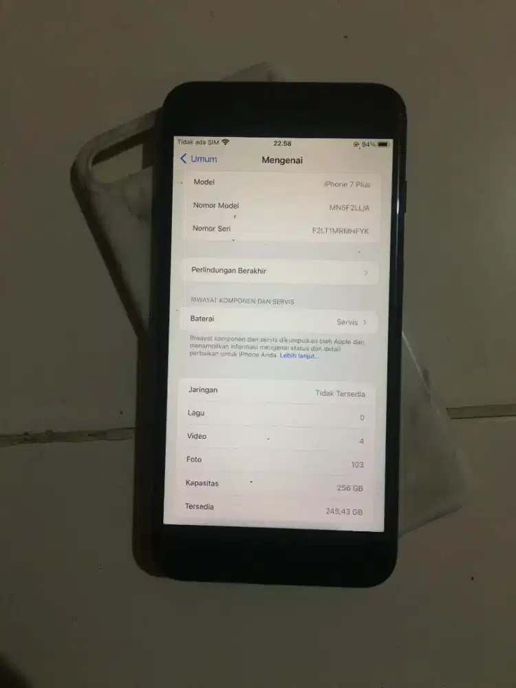 iPhone 7 plus 256gb + kabel data