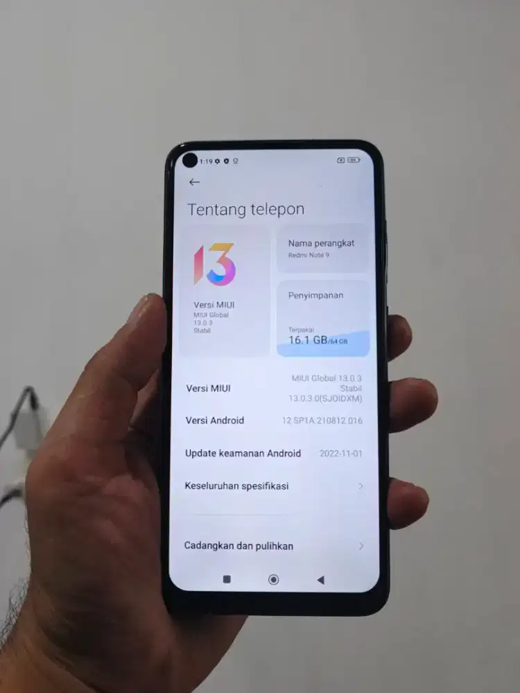 Xiaomi note 9 4/64 hp cas