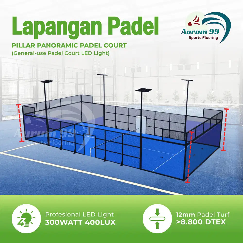 Paddle Court - Lapangan Padel Panoramic Full Set | Set Lapangan Padel