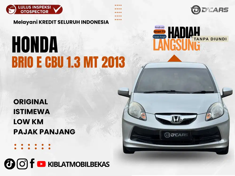 HONDA BRIO CBU E 1.3 MANUAL 2013 ASLI AD LOW KM