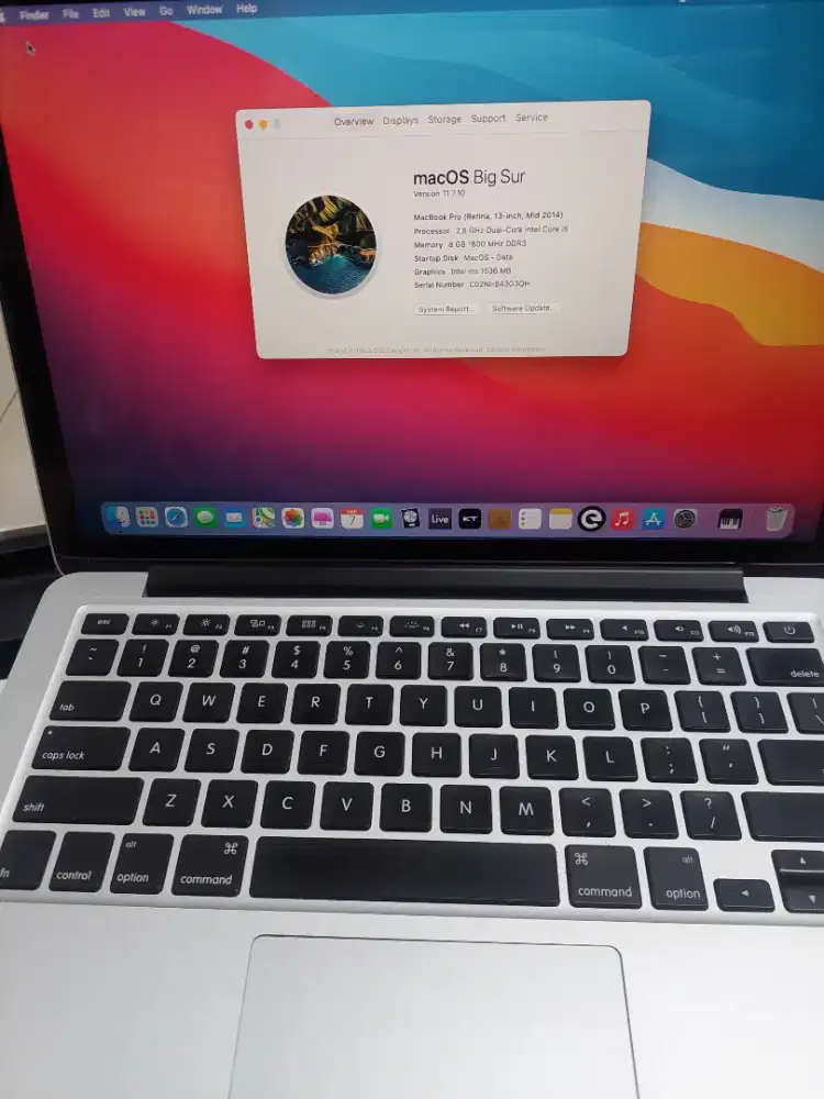 Macbook Pro 13 Mid 2014 Retina Display SSD 8/256 Silver