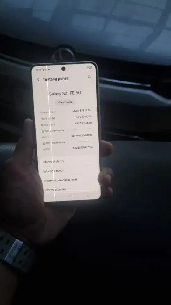 Samsung S21 FE 5G 8/256 White Edition SEIN.
Fisik mulus original
