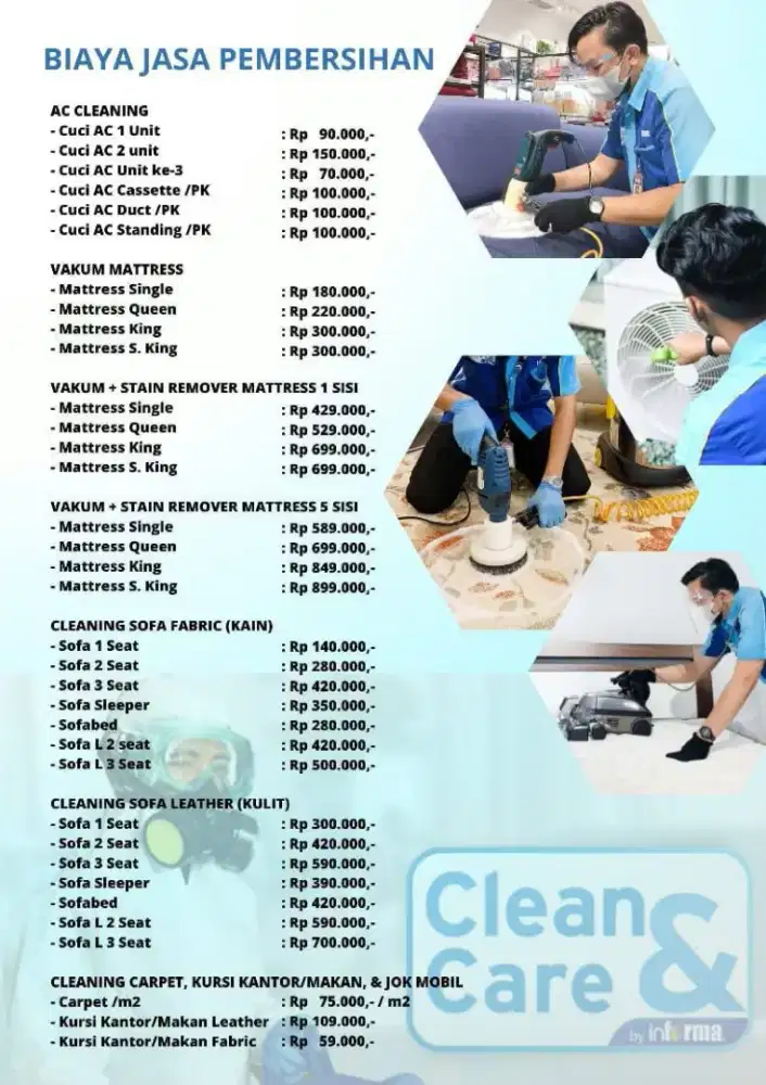 Cuci AC , Cuci Sofa, Cuci matras, Cuci Karpet dll