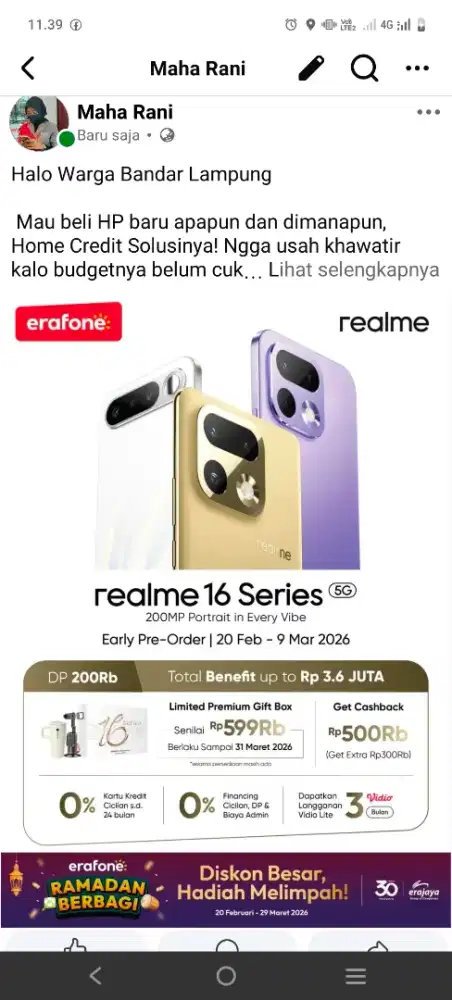 Pree Order Realme 16 new series kredit cicilan 0% dg home credit