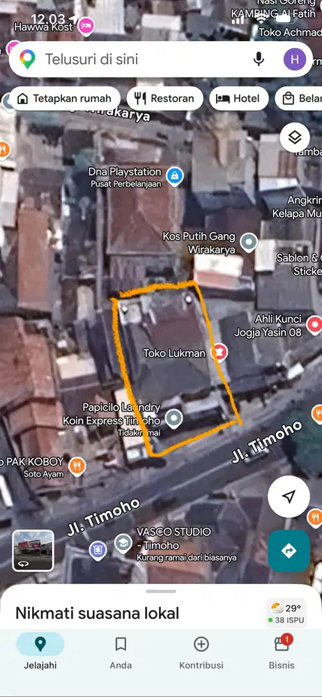 Dijual tanah dan bangunan strategis