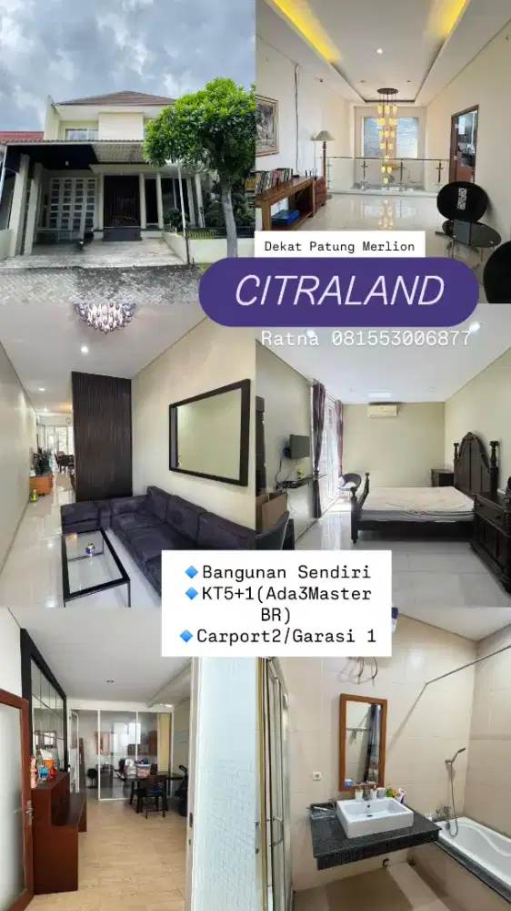 Dijual Rumah Minimalis Citraland Cluster Depan dekat Patung Merlion