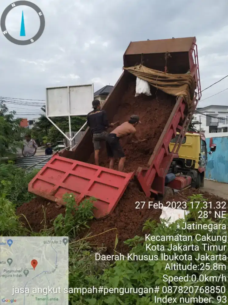 Urug tanah merah buang tanah galian