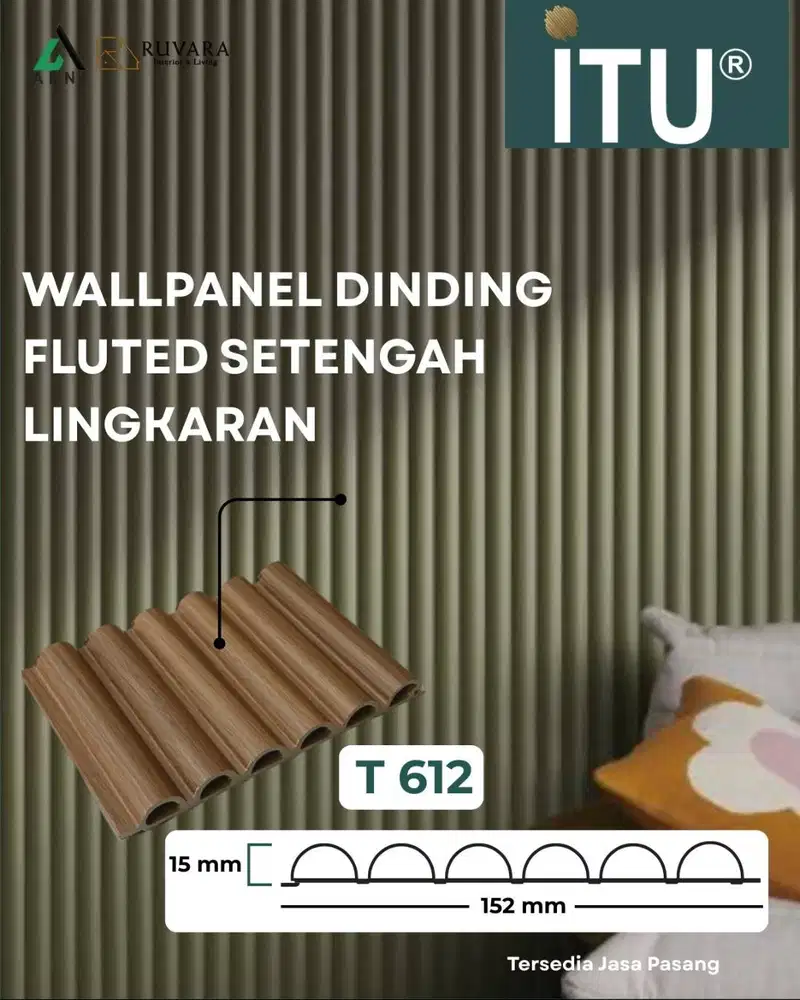 ITU Wallpanel Seri T604-621 Lingkaran / PVC Fluted Setengah Lingkaran