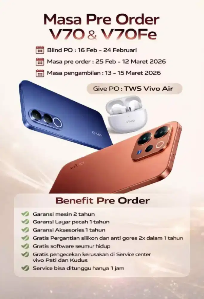Open Pre Order Vivo V70 Series Free Gift