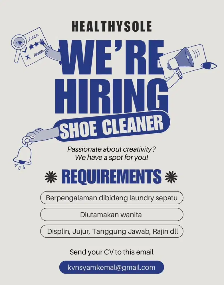 DIBUTUHKAN SEGERA KARWAYAN CUCI SEPATU