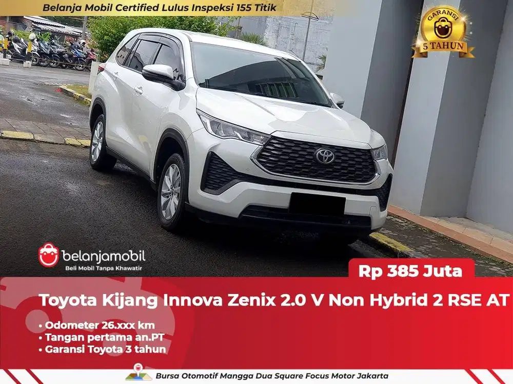 [ GARANSI 5TH ] Toyota Innova Zenix 2.0 V Non Hybrid 2 RSE 2025/2026