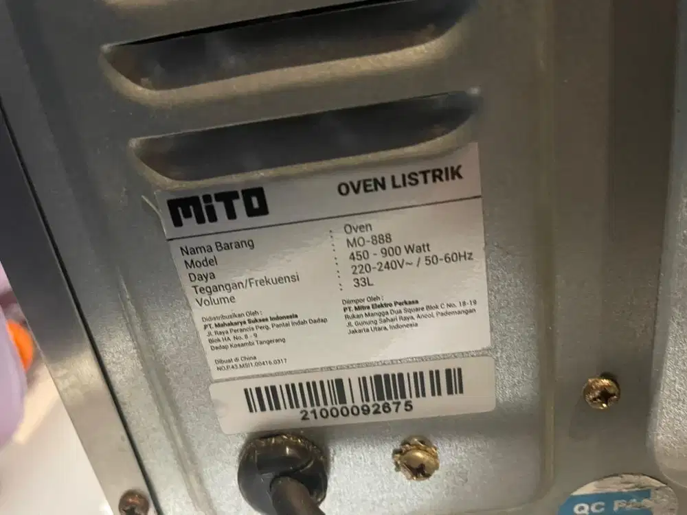Oven listrik Mito 33 Liter