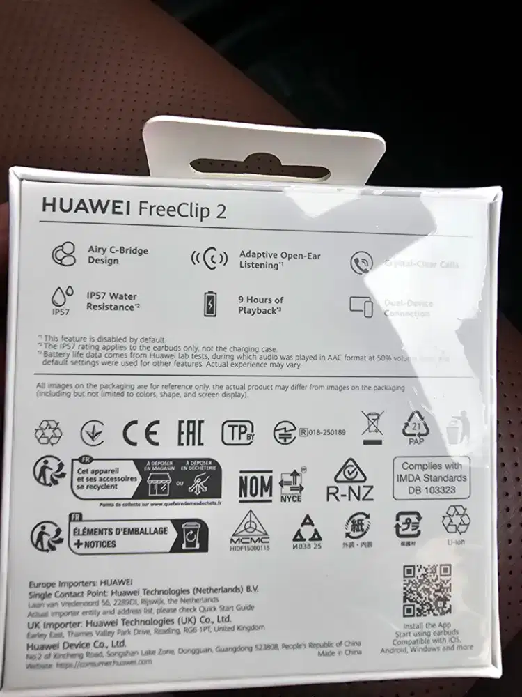 Earphone huawei free clip 2