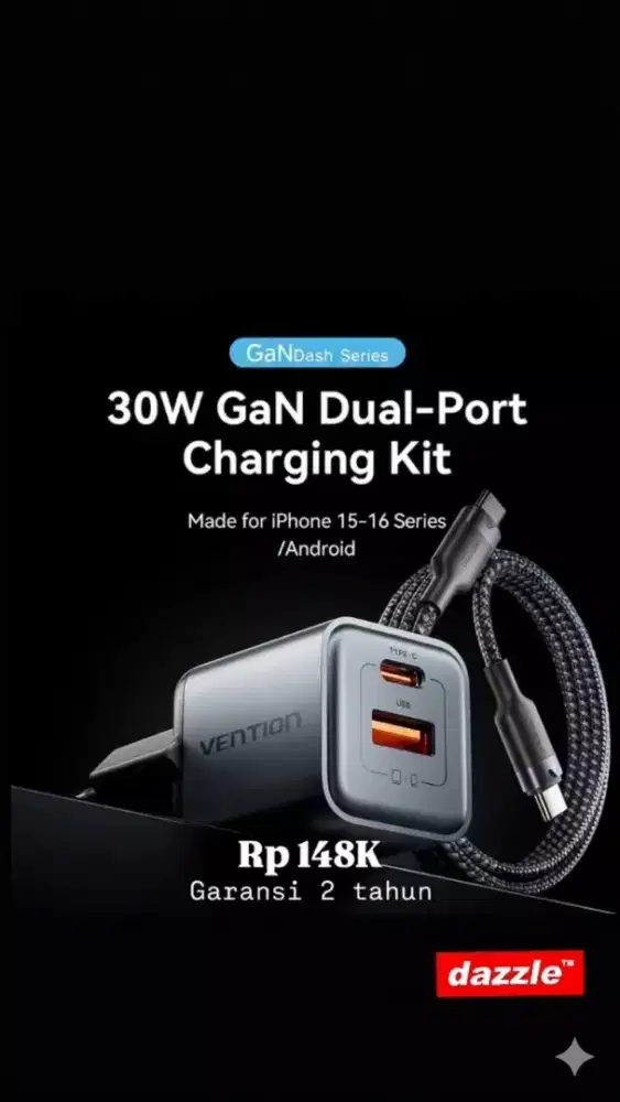 Tc vention set GaNdash 30w c to c 1m gray